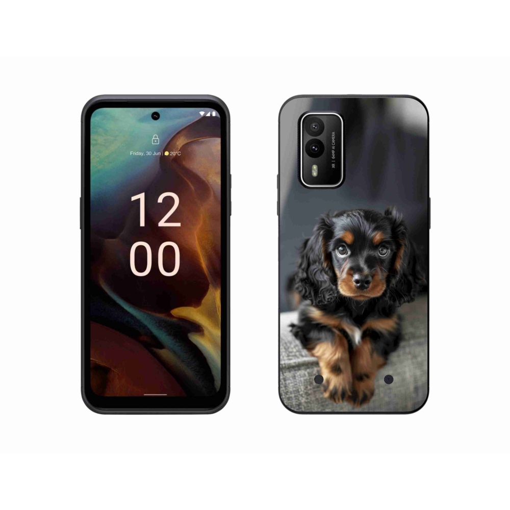 mmCase gél tok a Nokia XR21-hez – aranyos, hosszú szőrű tacskó