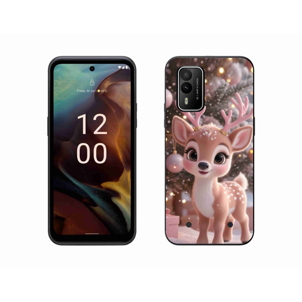 Zselés borítás mmCase a Nokia XR21 készülékhez - aranyos rénszarvas