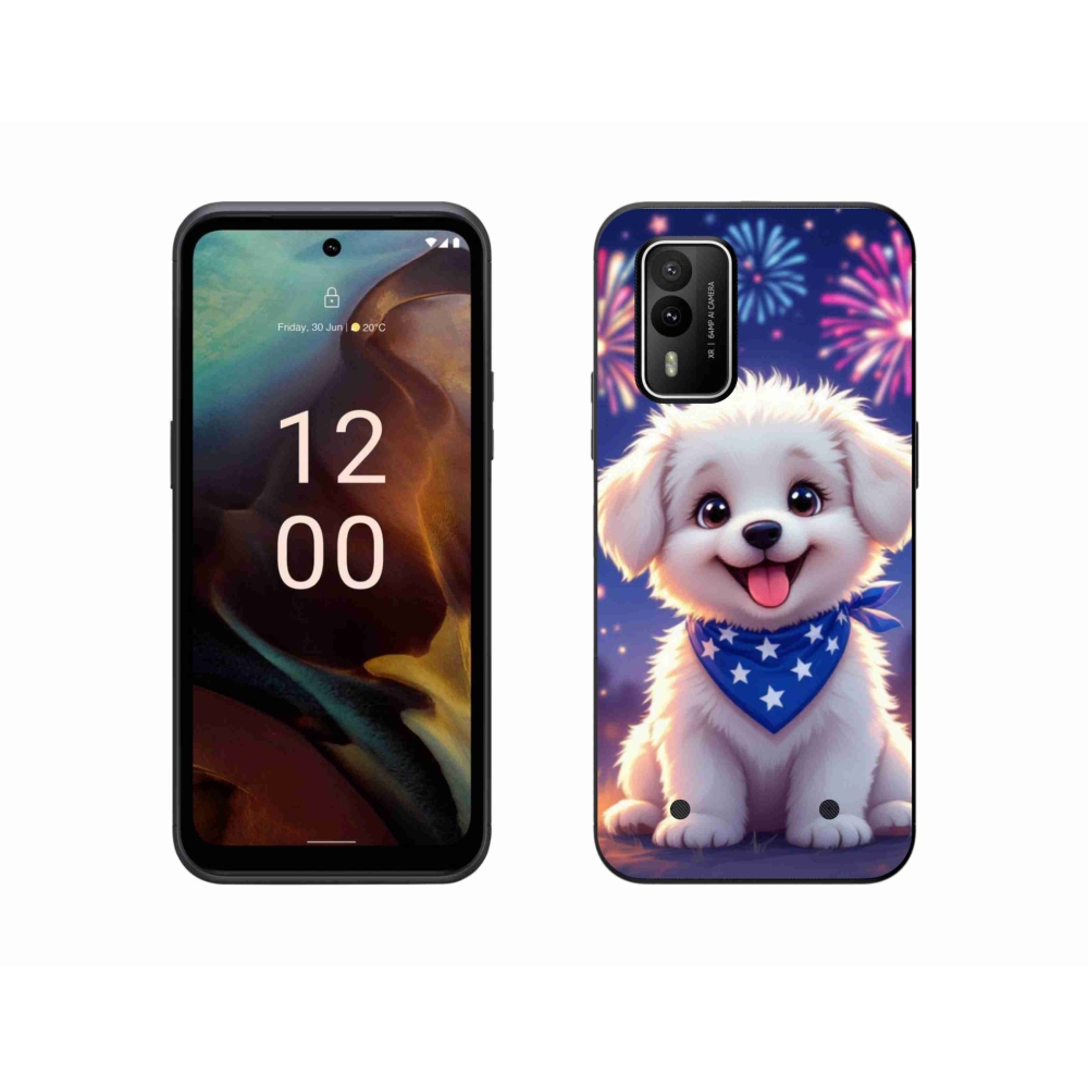 Zselés borítás mmCase a Nokia XR21 készülékhez - ünnepi kiskutya