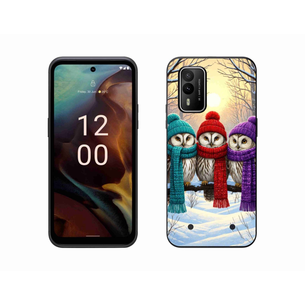 Zselés borítás mmCase a Nokia XR21 készülékhez - bagoly barátok