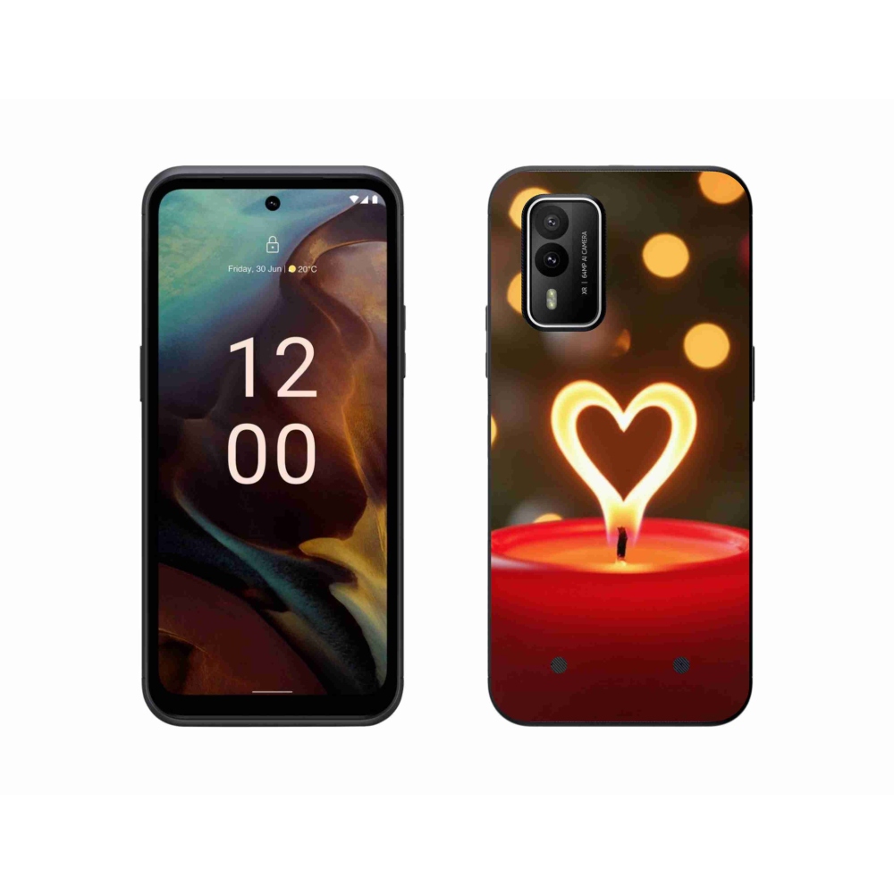Zselés borítás mmCase a Nokia XR21 készülékhez - lángoló szíve