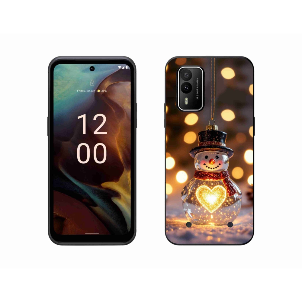 mmCase gél tok a Nokia XR21-hez – világító karácsonyi hóember
