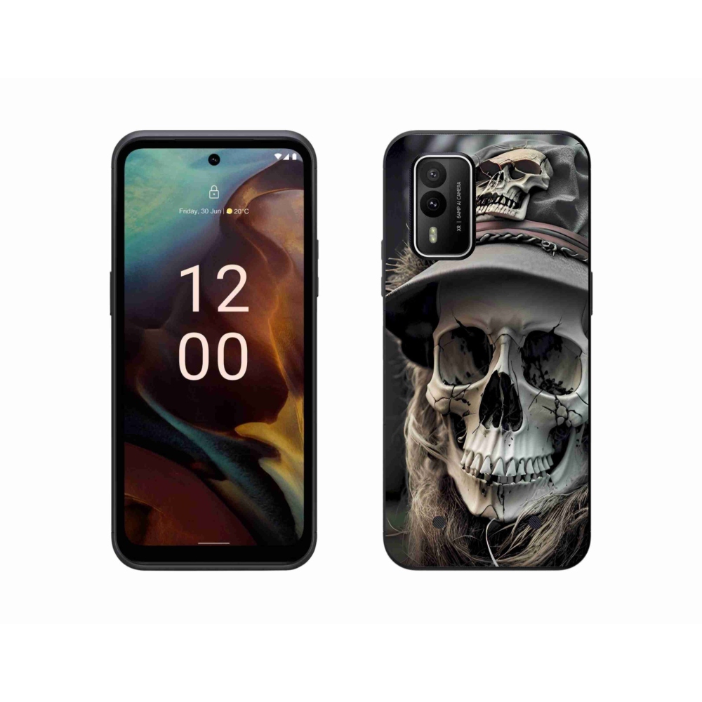 Zselés borítás mmCase a Nokia XR21 készülékhez - sötét koponya