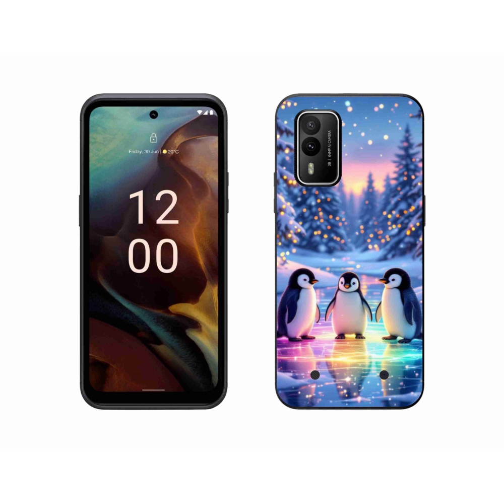 Zselés borítás mmCase a Nokia XR21 készülékhez - pingvinek