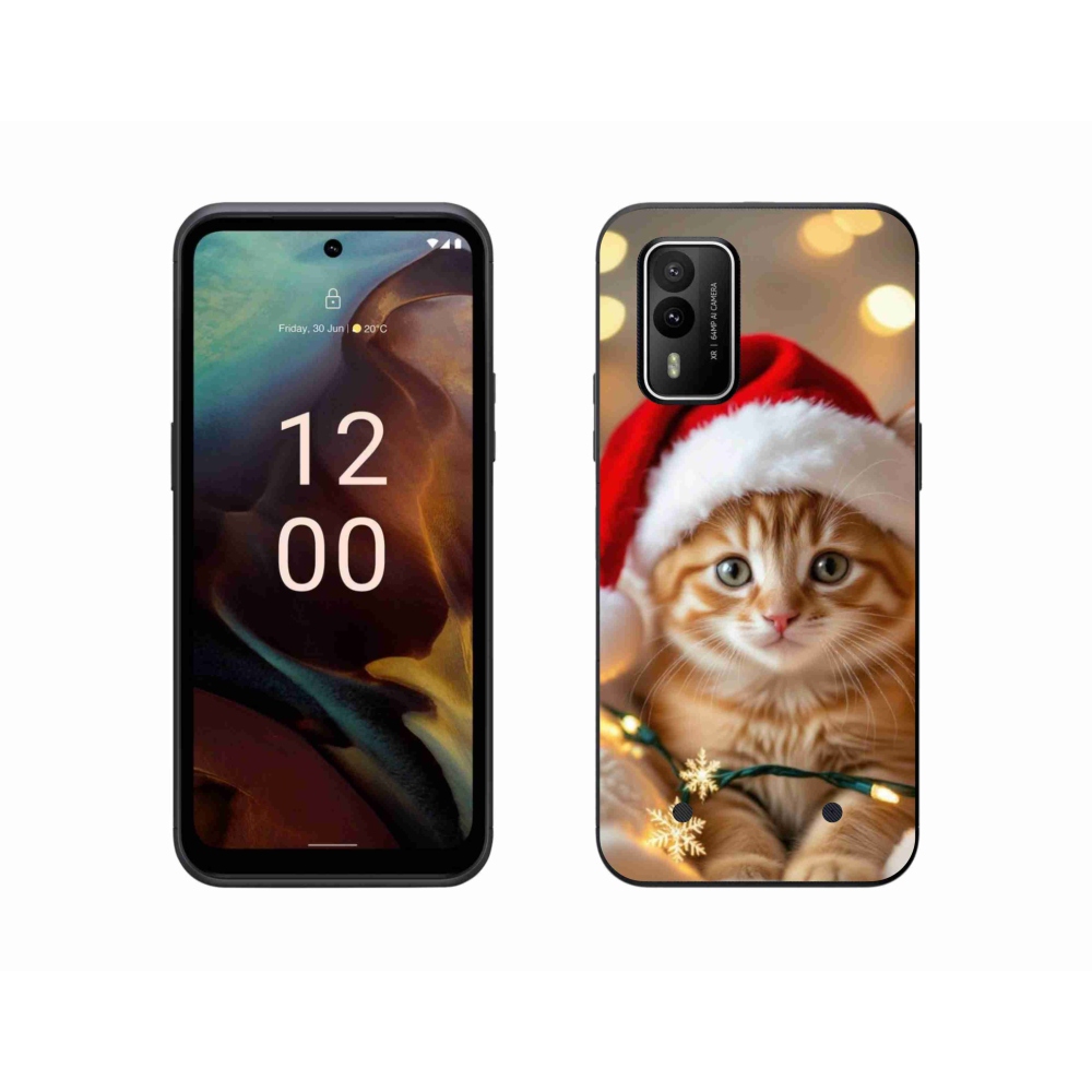 Zselés borítás mmCase a Nokia XR21 készülékhez - Karácsonyi cica