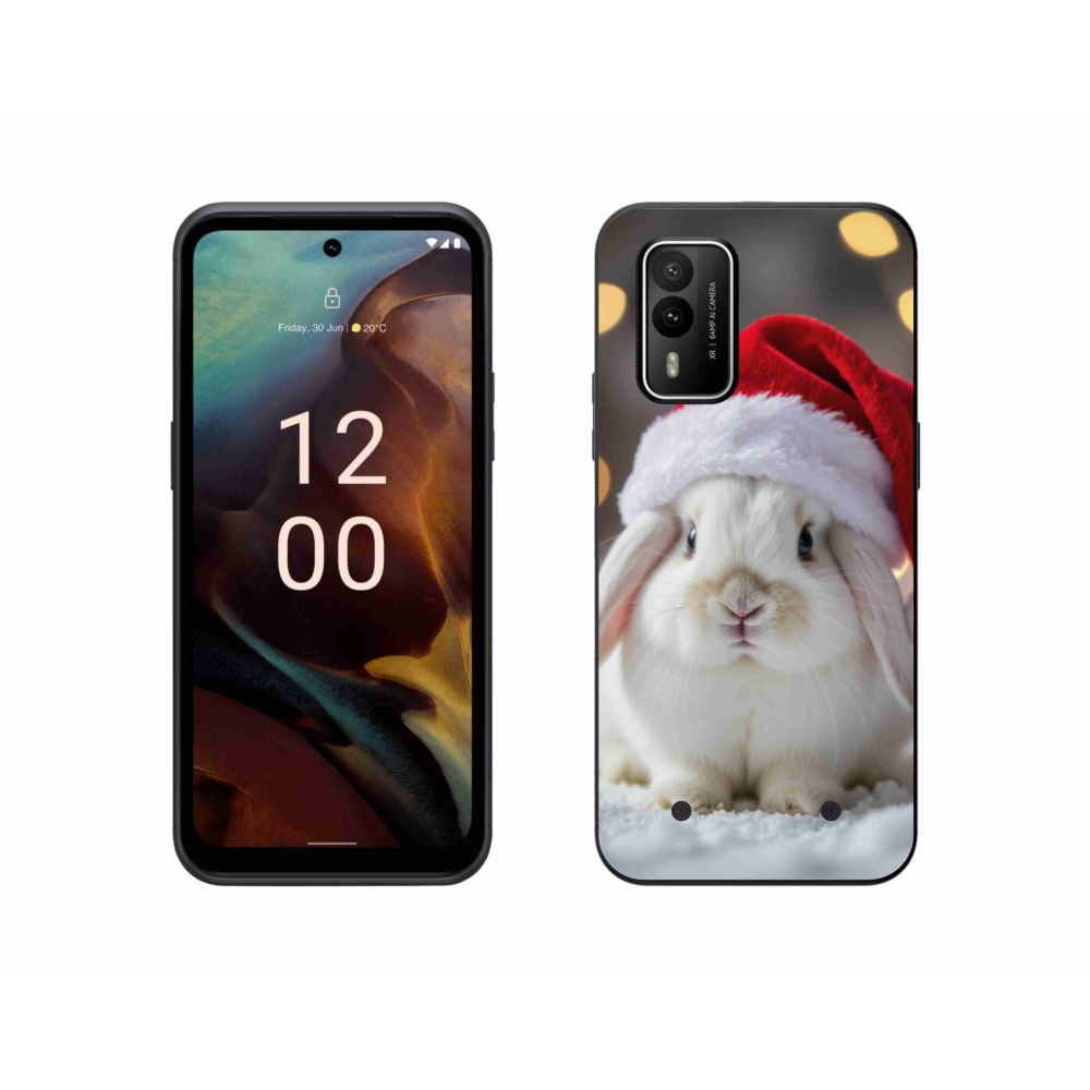 Zselés borítás mmCase a Nokia XR21 készülékhez - karácsonyi nyuszi