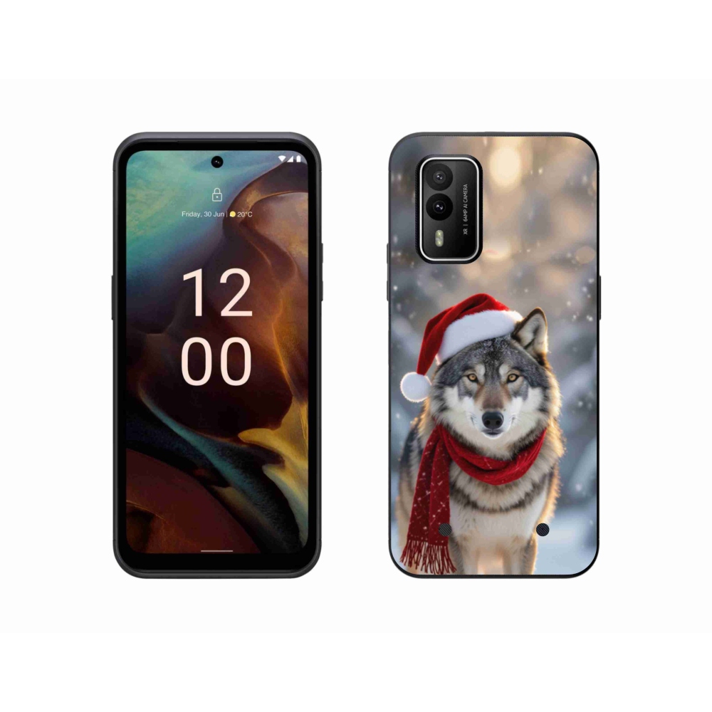 Zselés borítás mmCase a Nokia XR21 készülékhez - Karácsonyi farkas