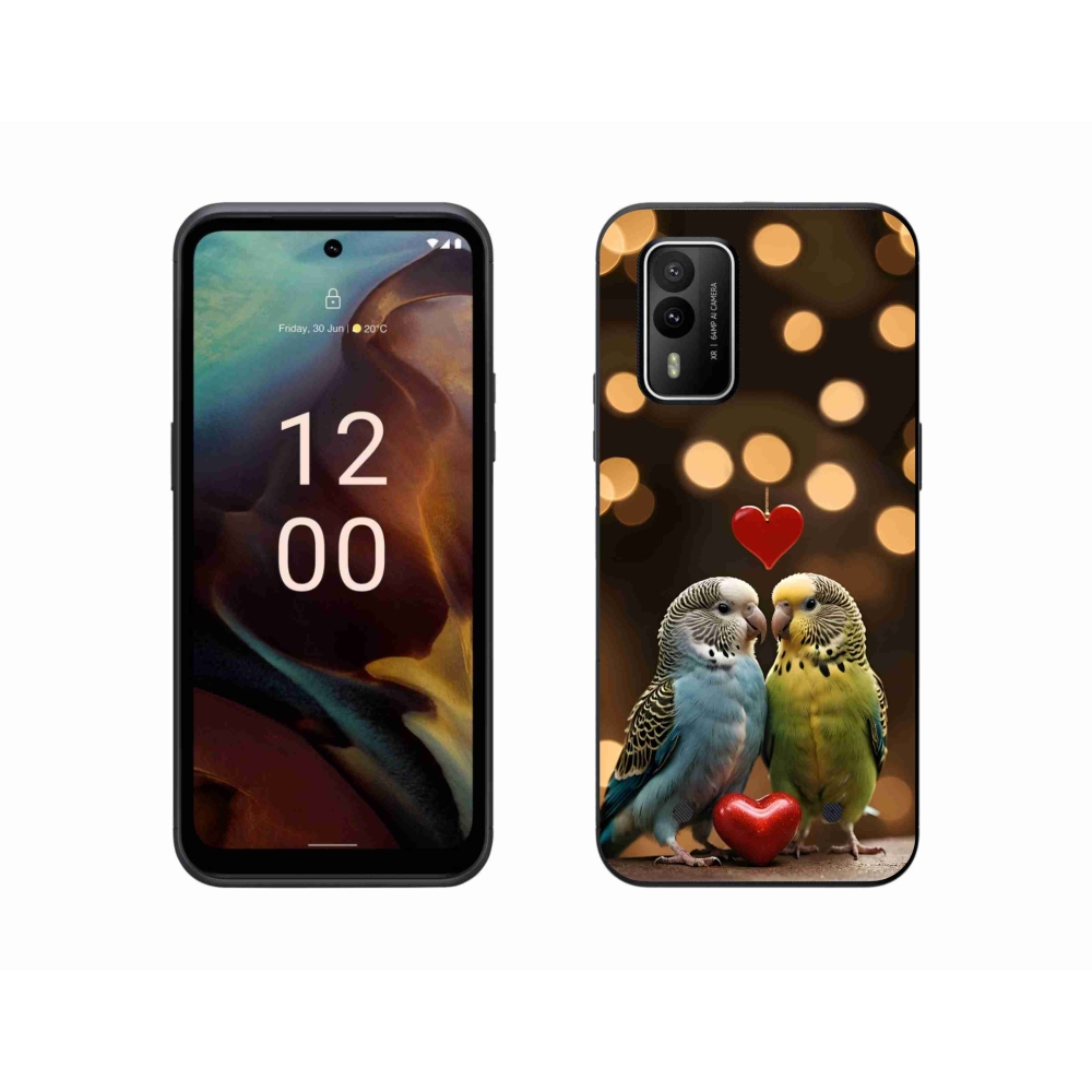 mmCase gél tok a Nokia XR21-hez – szerelmes papagájok