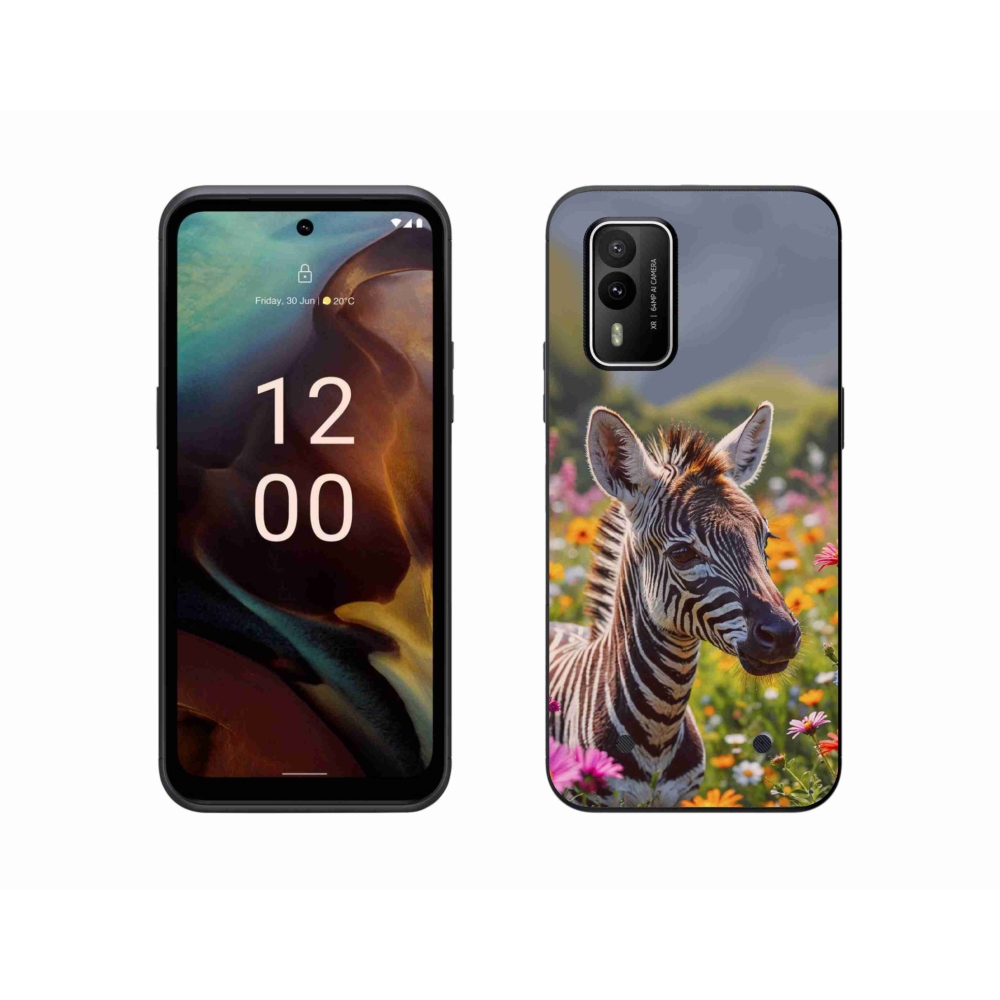 mmCase gélhuzat a Nokia XR21-hez – zebra a réten