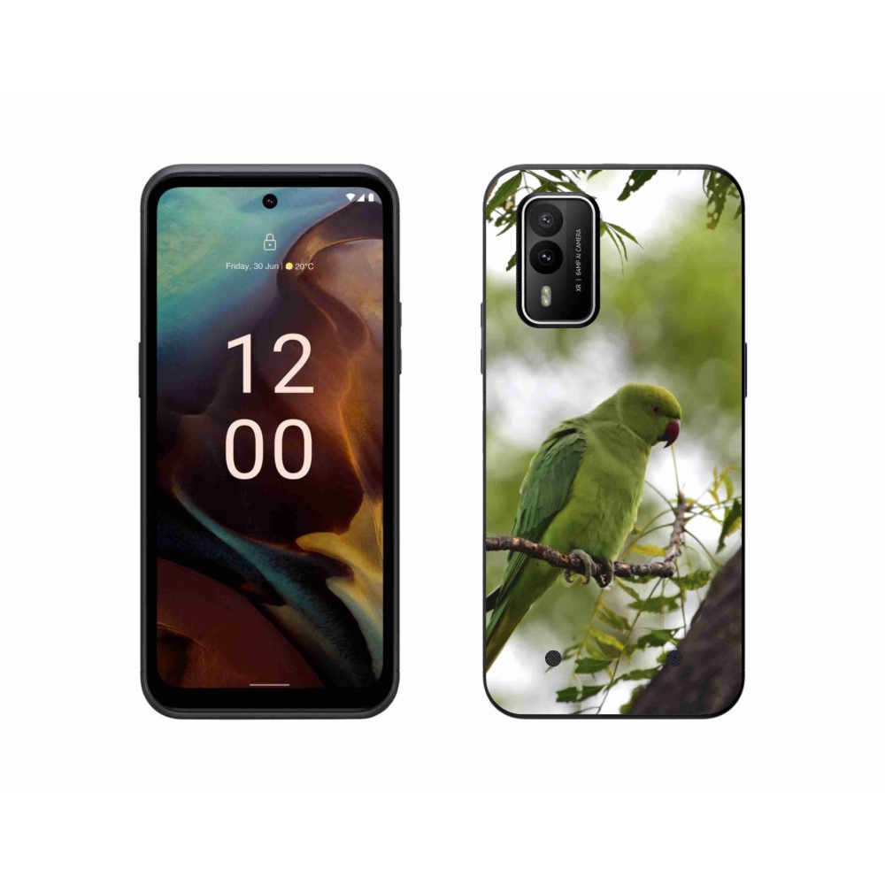 Zselés borítás mmCase a Nokia XR21 készülékhez - zöld papagáj