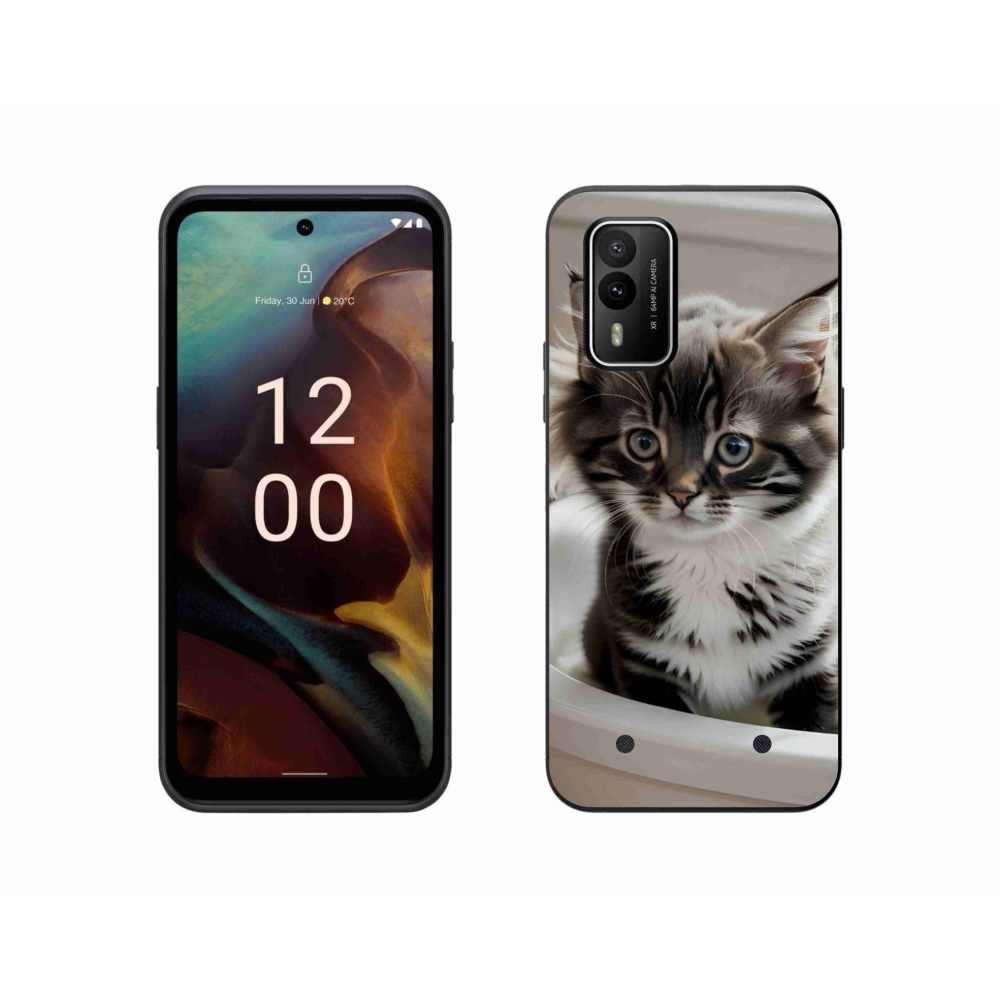Zselés borítás mmCase a Nokia XR21 készülékhez - kíváncsi cica