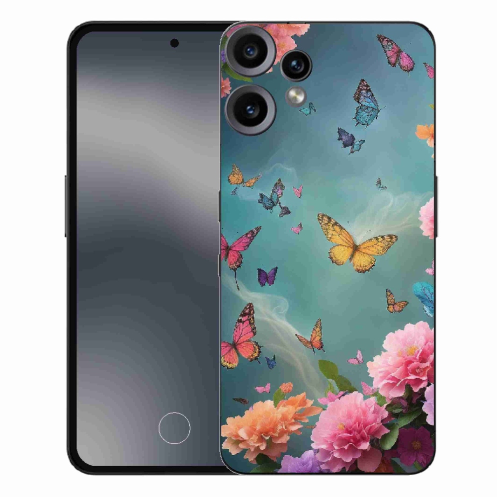 Zselés borító mmCase a Nothing CMF Phone 2 Pro készülékhez - színes virágok és pillangók