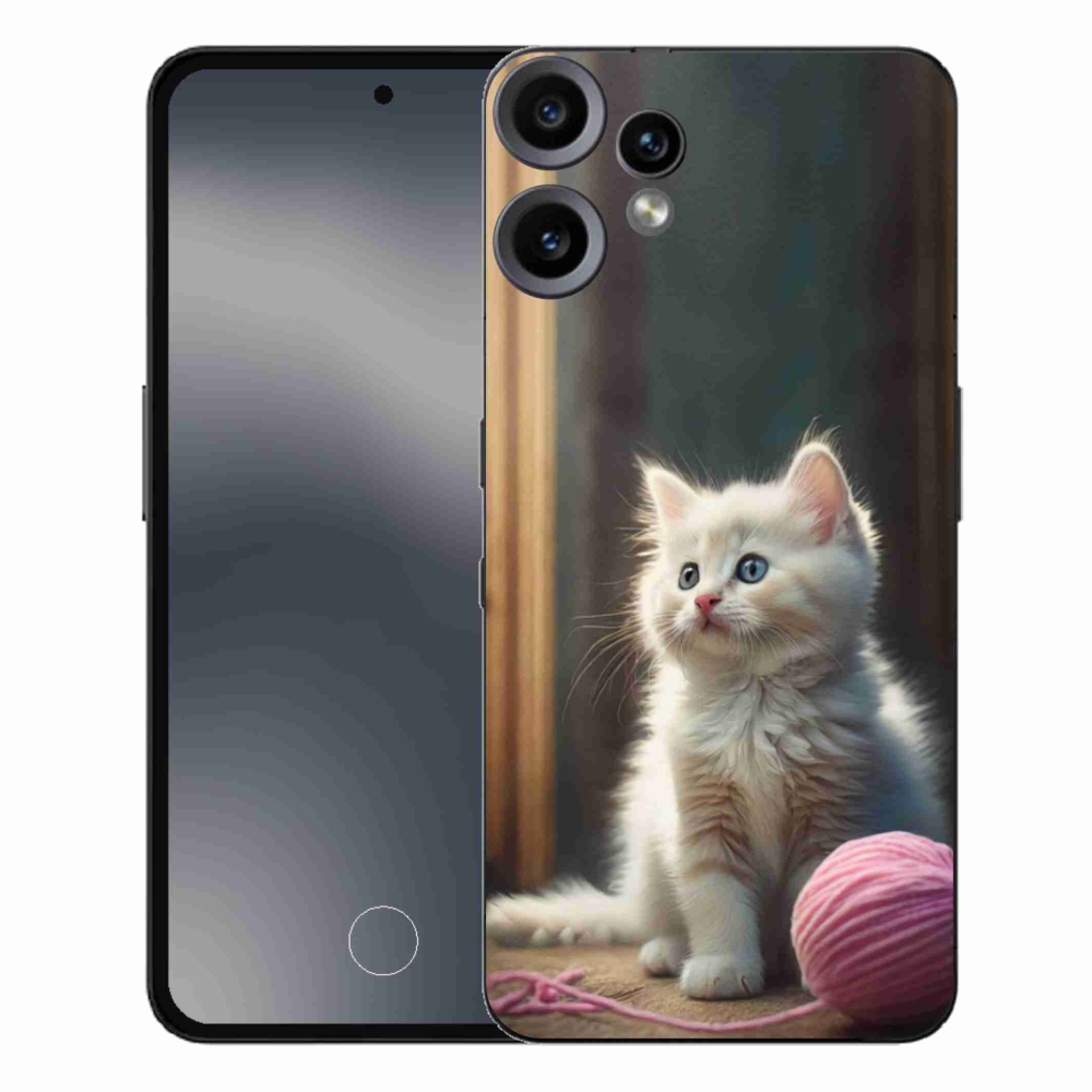 Zselés borítás mmCase a Nothing CMF Phone 2 Pro készülékhez - fehér cica 2