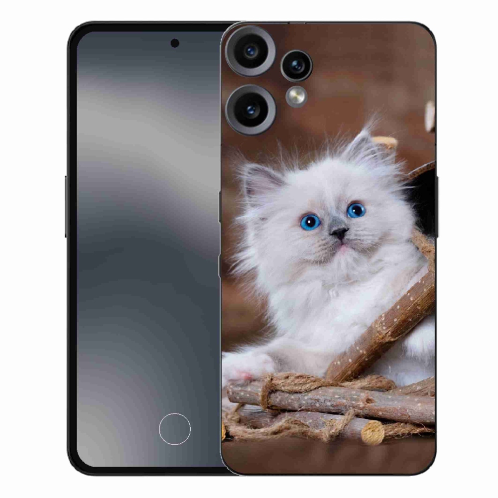 Zselés borítás mmCase a Nothing CMF Phone 2 Pro készülékhez - fehér cica