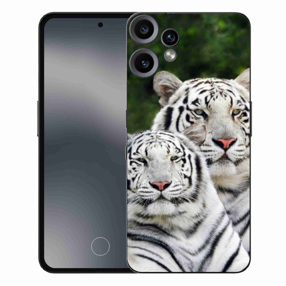 Zselés borítás mmCase a Nothing CMF Phone 2 Pro készülékhez - fehér tigrisek