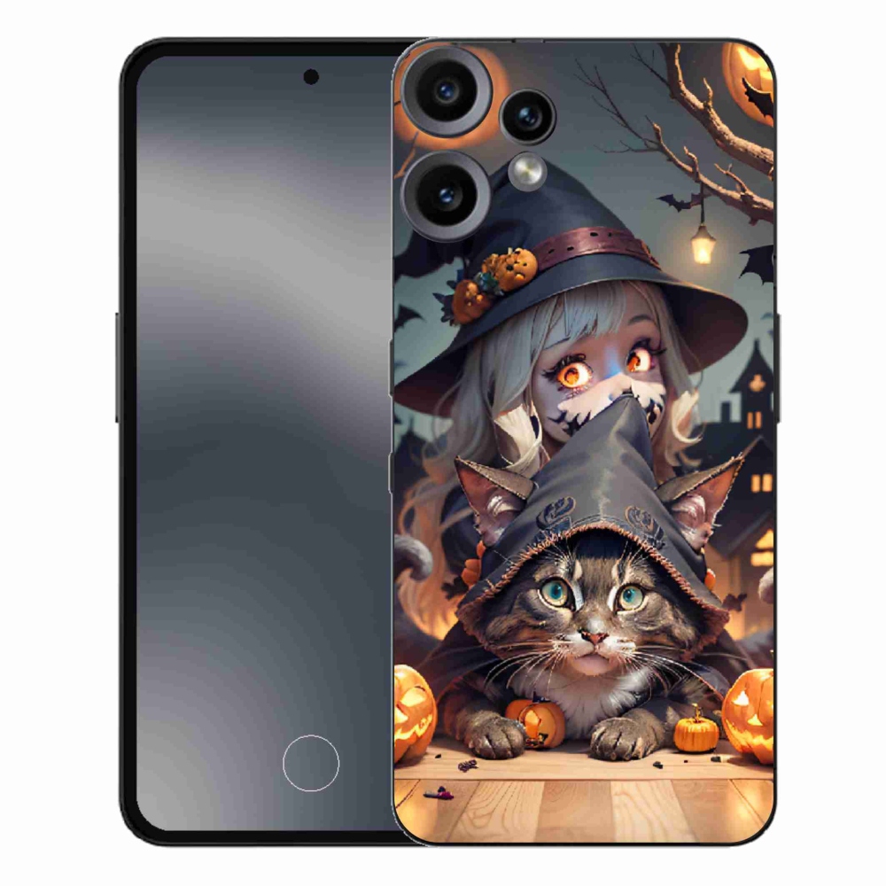 Zselés borítás mmCase a Nothing CMF Phone 2 Pro készülékhez - boszorkány macskával