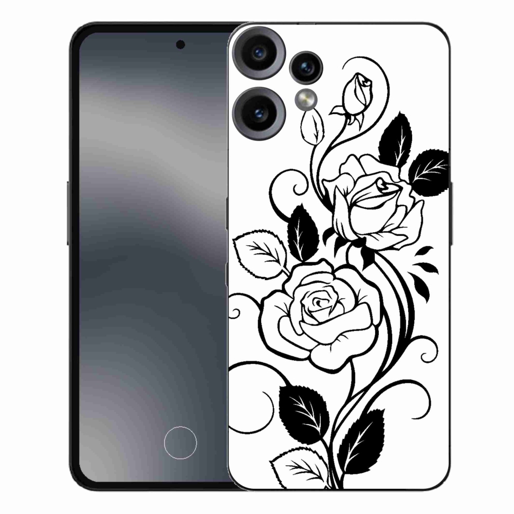 Zselés borítás mmCase a Nothing CMF Phone 2 Pro készülékhez - fekete-fehér rózsa