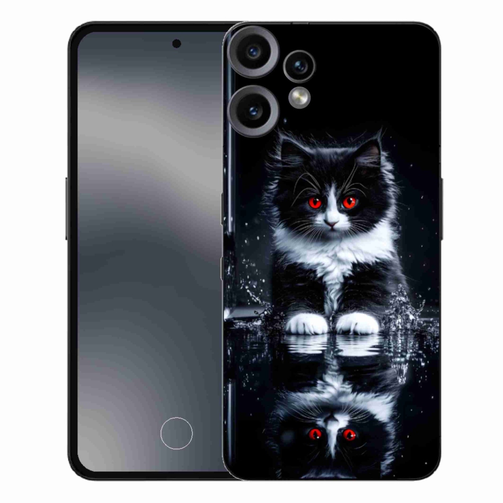 Zselés borítás mmCase a Nothing CMF Phone 2 Pro készülékhez - fekete-fehér cica