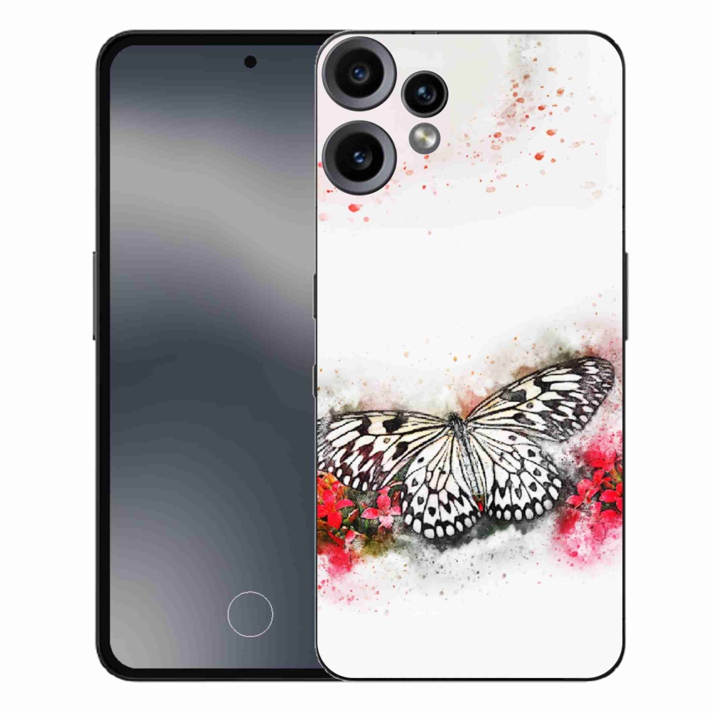 Zselés borítás mmCase a Nothing CMF Phone 2 Pro készülékhez - fekete-fehér pillangó