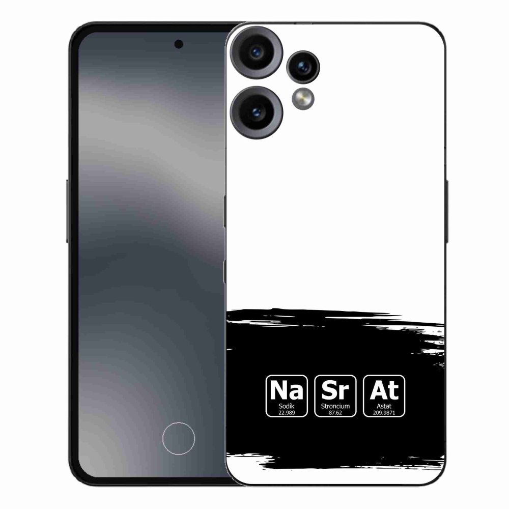 Zselés borító mmCase a Nothing CMF Phone 2 Pro készülékre - kémiai elemek fekete és fehér háttérrel