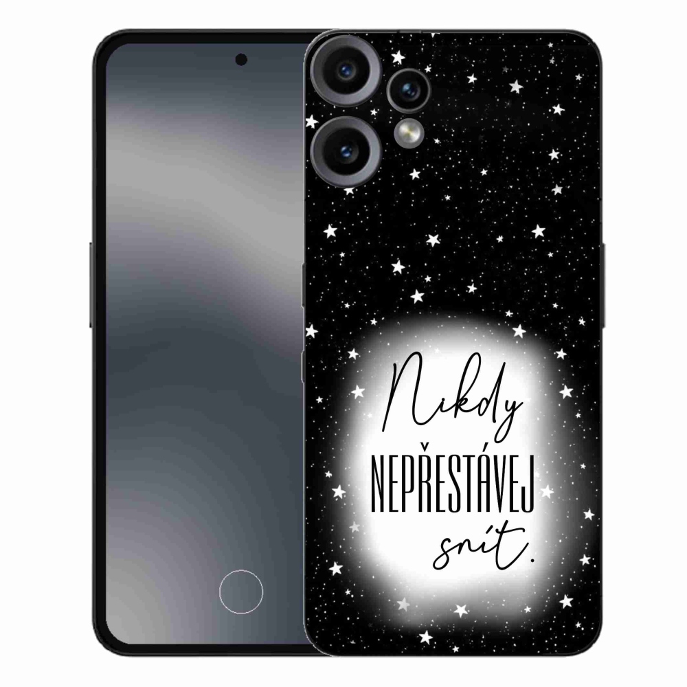 Zselés borítás mmCase a Nothing CMF Phone 2 Pro készülékhez - Quote 1 fehér és fekete háttérrel