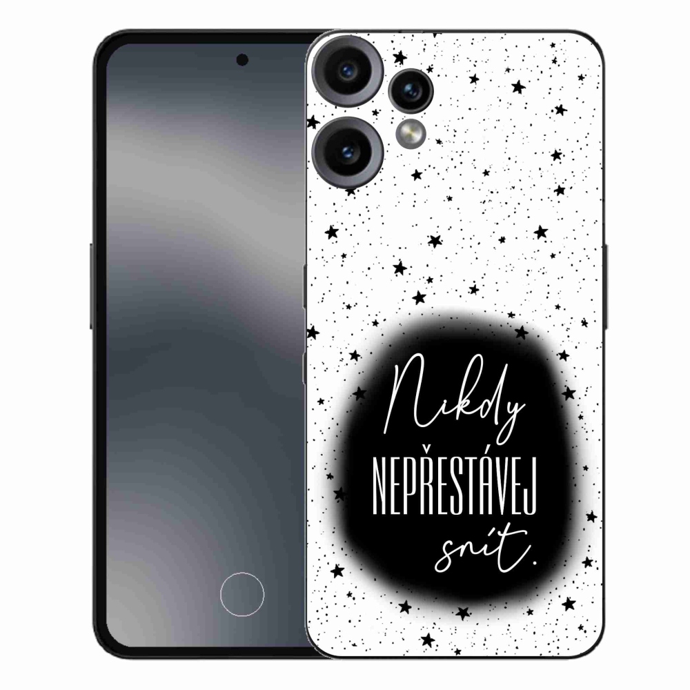 Zselés borítás mmCase a Nothing CMF Phone 2 Pro készülékhez - Quote 1 fekete-fehér háttérrel