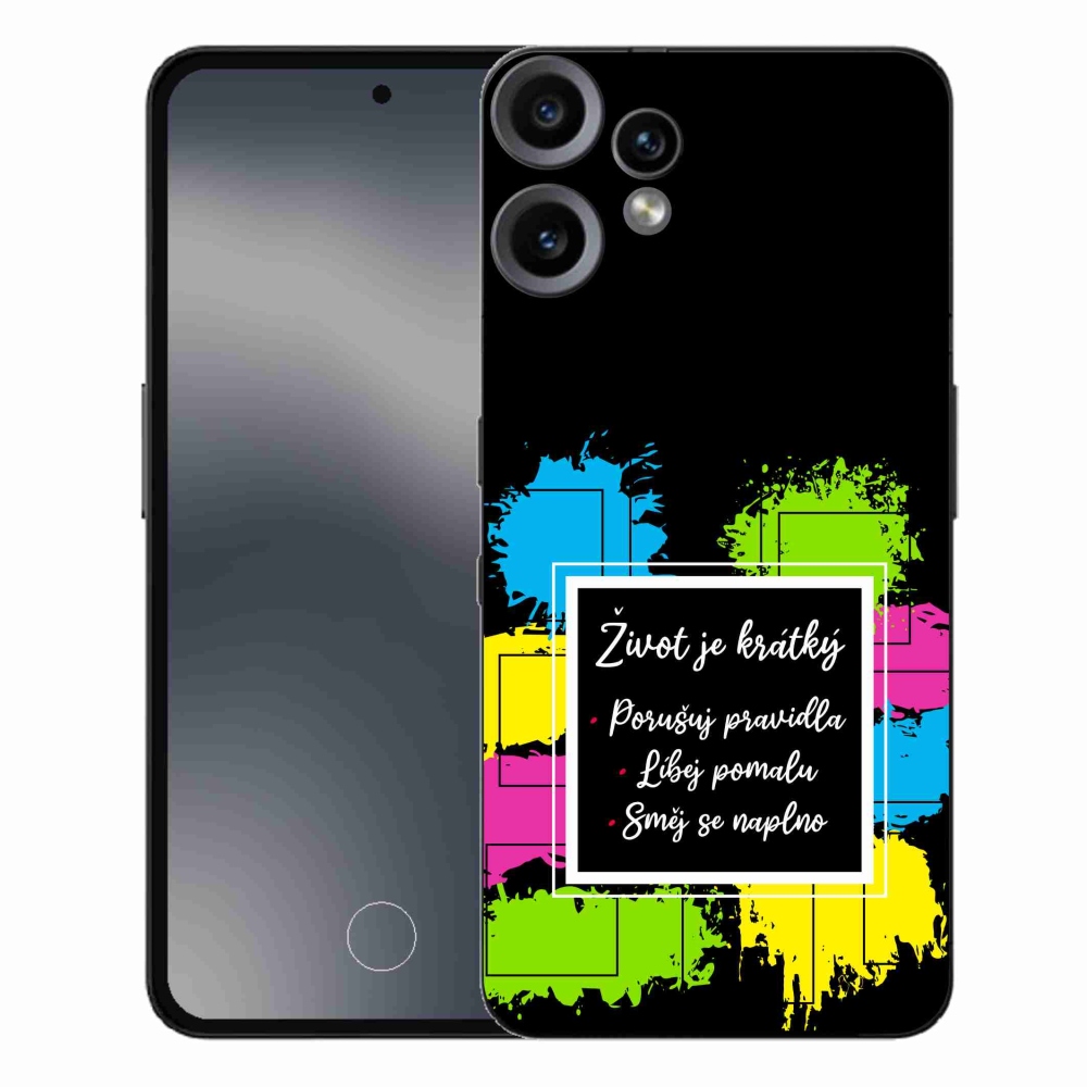 Zselés borítás mmCase a Nothing CMF Phone 2 Pro készülékhez - Idézet 5 fekete háttér