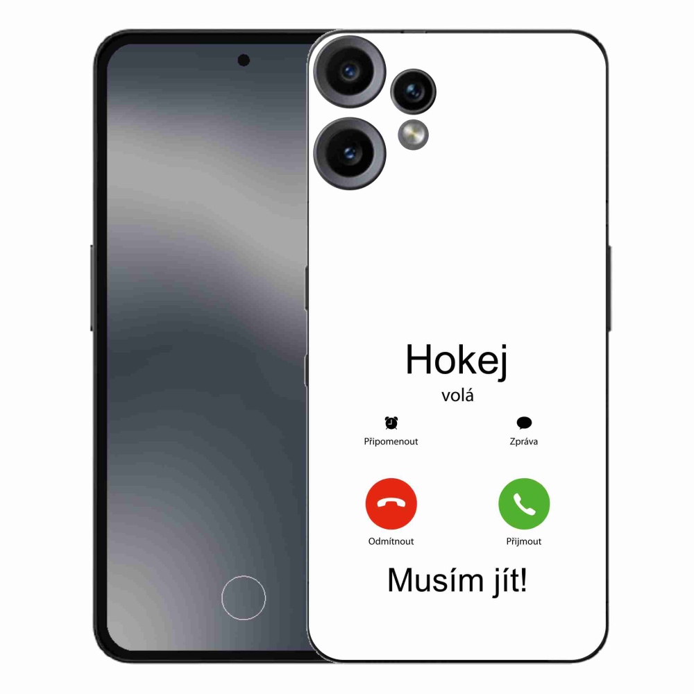 Zselés borítás mmCase a Nothing CMF Phone 2 Pro készülékre - hokihívások fehér háttérrel