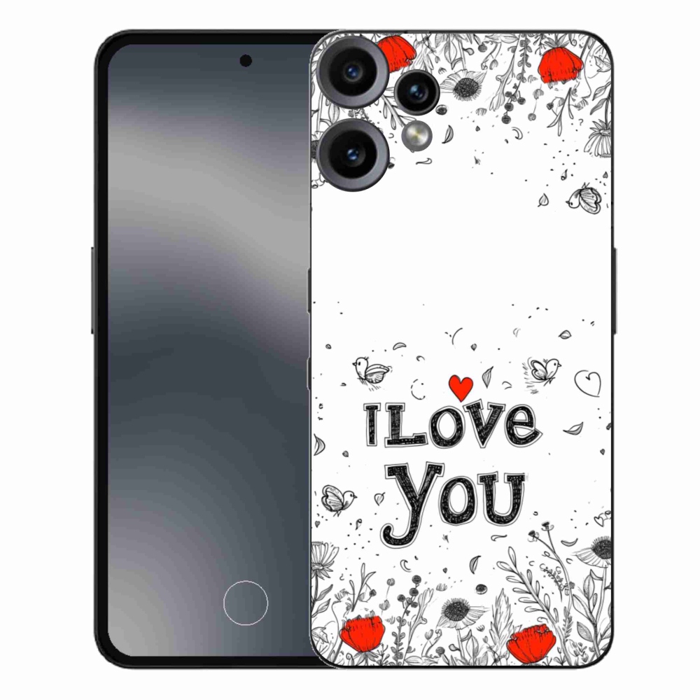 Zselés borító mmCase a Nothing CMF Phone 2 Pro készülékhez - I love you fehér háttér