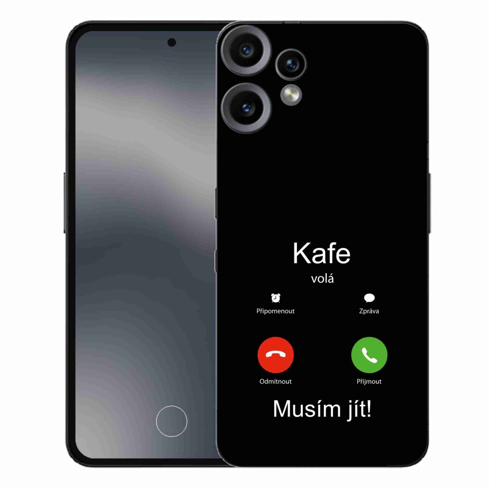 Zselés borítás mmCase a Nothing CMF Phone 2 Pro készülékhez - fekete háttérrel, kávé hívószámmal