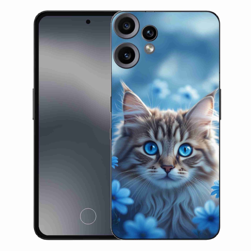 Zselés borítás mmCase a Nothing CMF Phone 2 Pro készülékhez - kék virágos cica