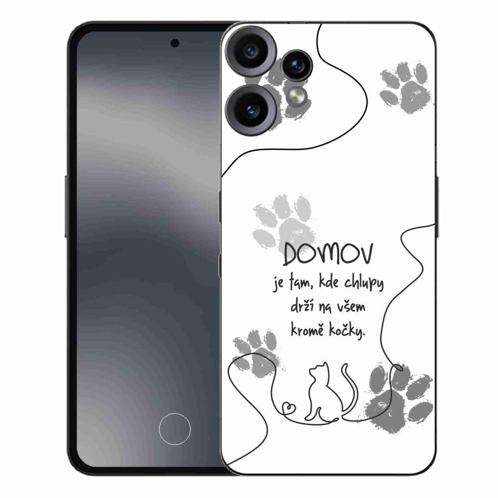 Zselés borító mmCase a Nothing CMF Phone 2 Pro készülékhez - macskamotívum fehér háttérrel