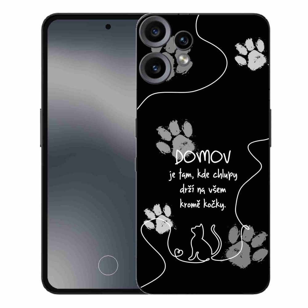 Zselés borítás mmCase a Nothing CMF Phone 2 Pro készülékhez - macskamotívum fekete háttérrel