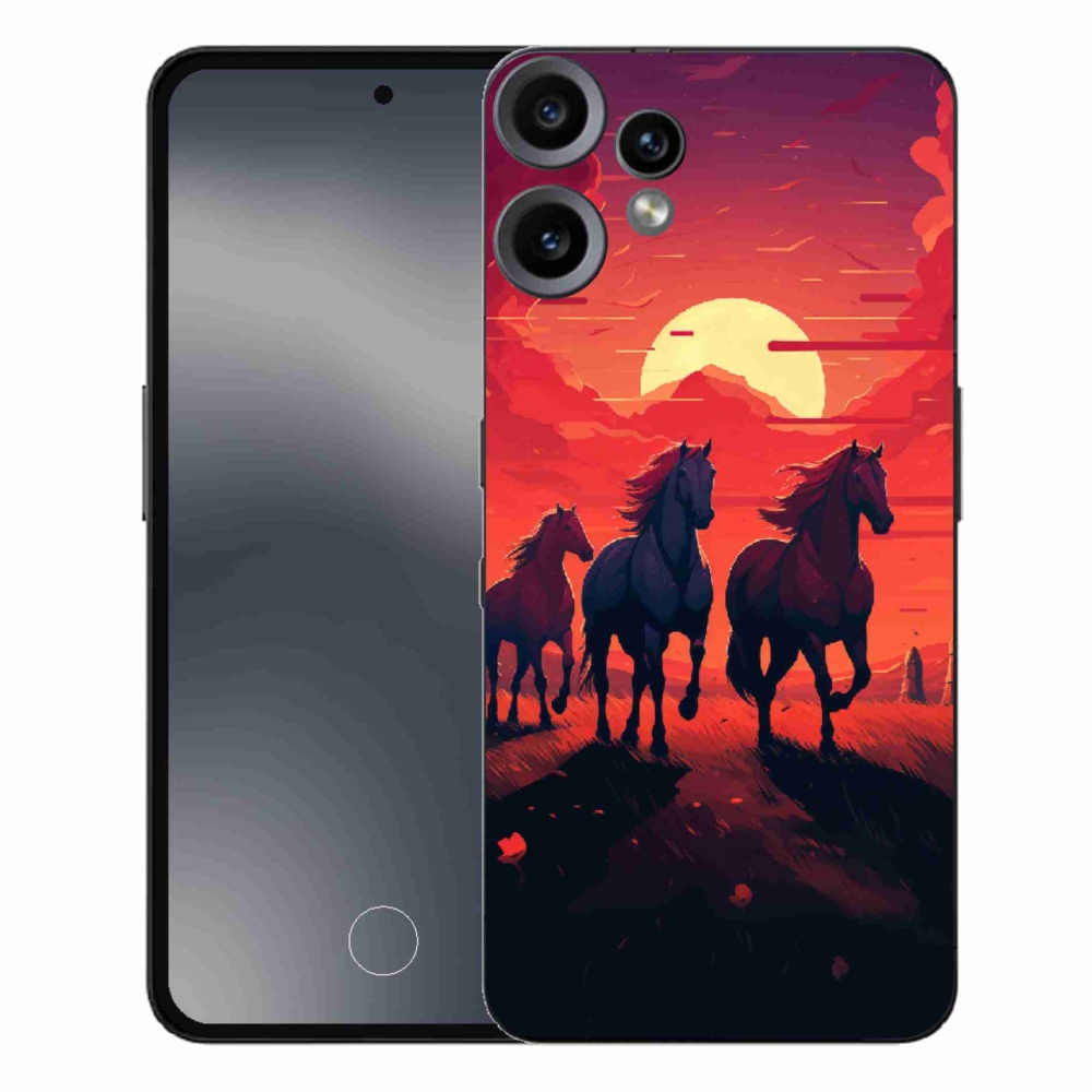 Zselés borítás mmCase a Nothing CMF Phone 2 Pro készülékhez - lovak és naplemente