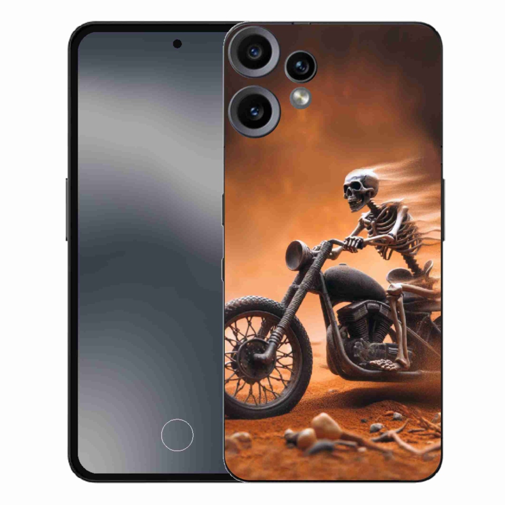 Zselés borító mmCase a Nothing CMF Phone 2 Pro készülékhez - csontváz egy motorkerékpáron