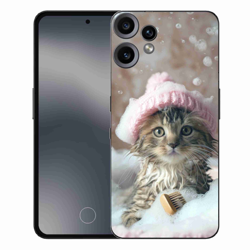 Zselés borítás mmCase a Nothing CMF Phone 2 Pro készülékhez - cica és fürdő