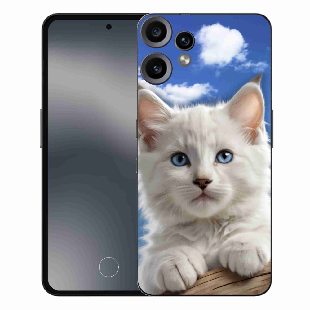 Zselés borító mmCase a Nothing CMF Phone 2 Pro készülékhez - cica és felhők