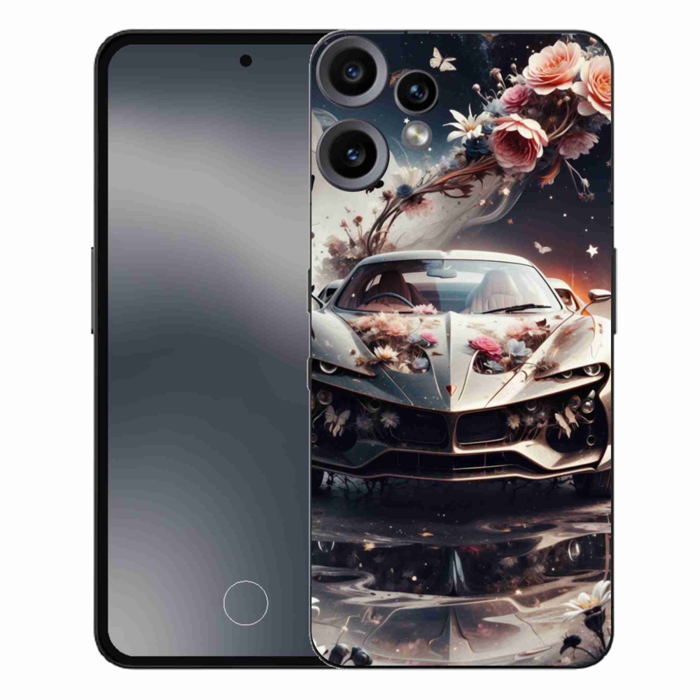 Zselés borítás mmCase a Nothing CMF Phone 2 Pro készülékhez - virágos sportkocsi