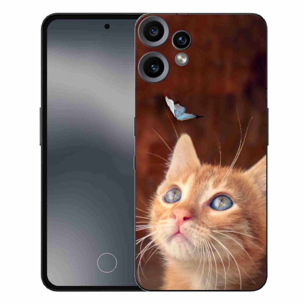 Zselés borító mmCase a Nothing CMF Phone 2 Pro készülékhez - pillangó és cica