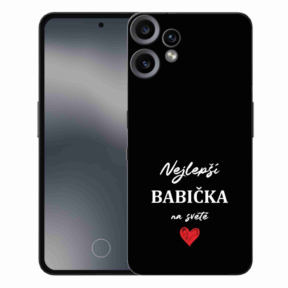 Gél borító mmCase a Semmi CMF Phone 2 Pro - Best Grandma 1 fekete háttérrel