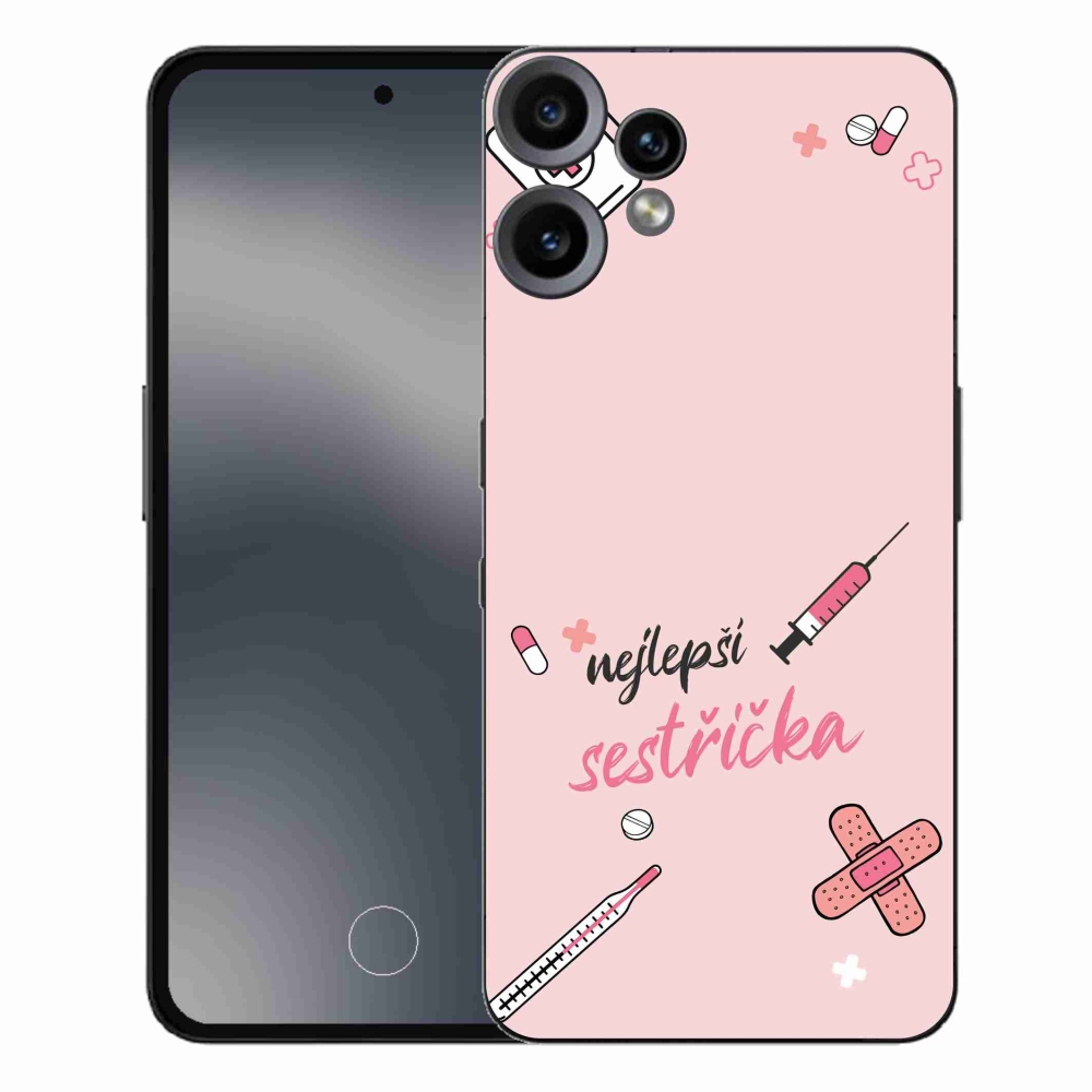 Gél borító mmCase a Semmi CMF Phone 2 Pro - legjobb kishúga rózsaszín háttérrel