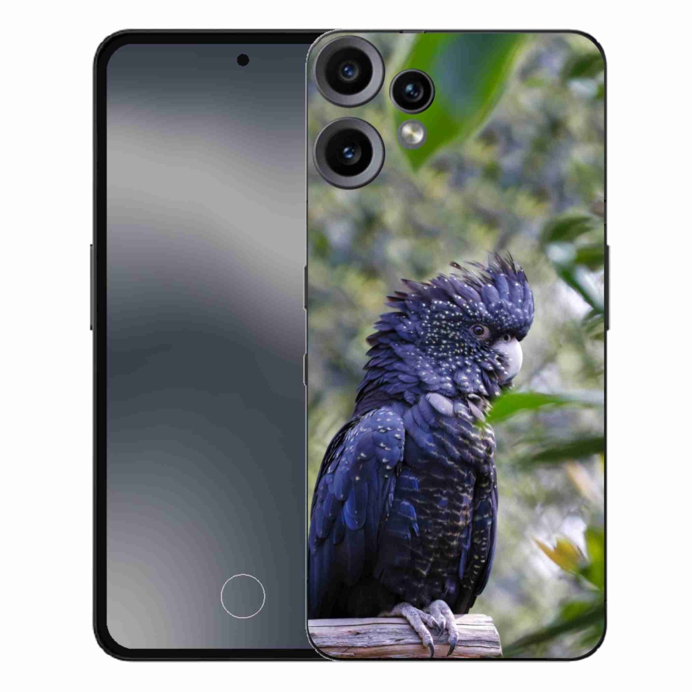 Zselés borítás mmCase a Nothing CMF Phone 2 Pro készülékhez - papagáj kakadu fekete