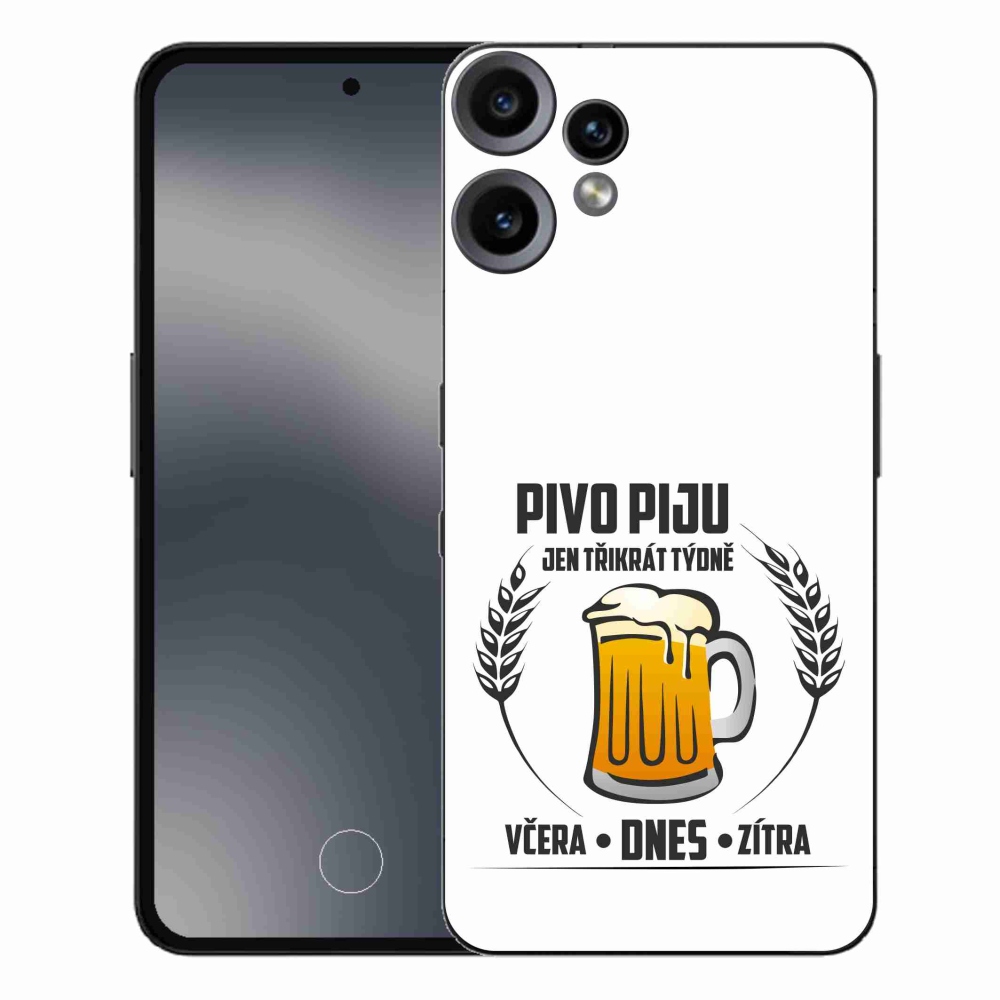 Zselés borító mmCase a Nothing CMF Phone 2 Pro készülékhez - sör motívum fehér háttérrel
