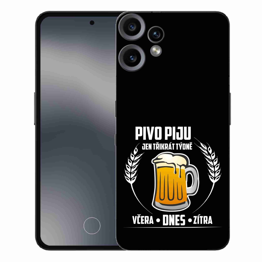 Zselés borítás mmCase a Nothing CMF Phone 2 Pro készülékhez - sör motívum fekete háttérrel