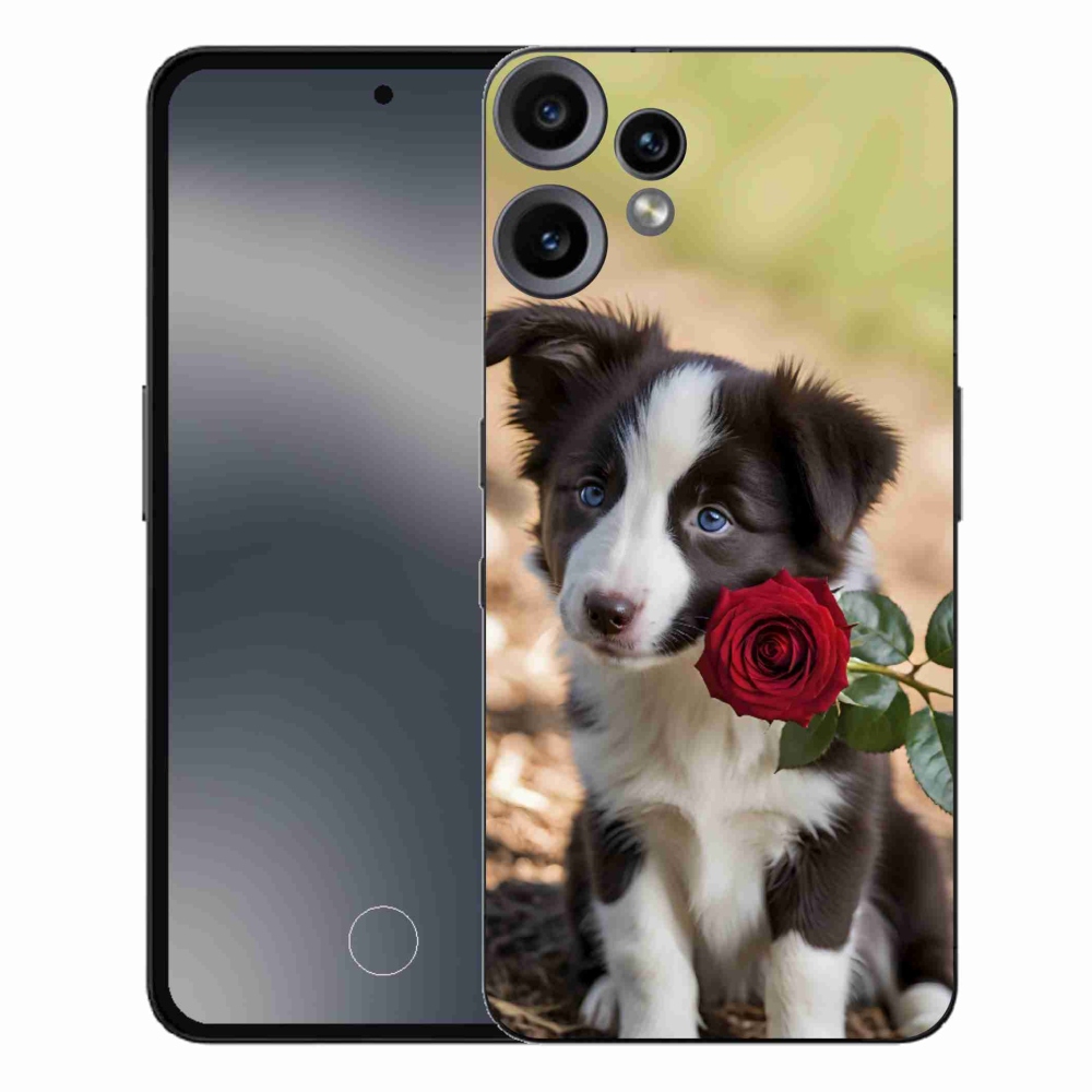 Zselés borító mmCase a Nothing CMF Phone 2 Pro készülékhez - aranyos border collie rózsával
