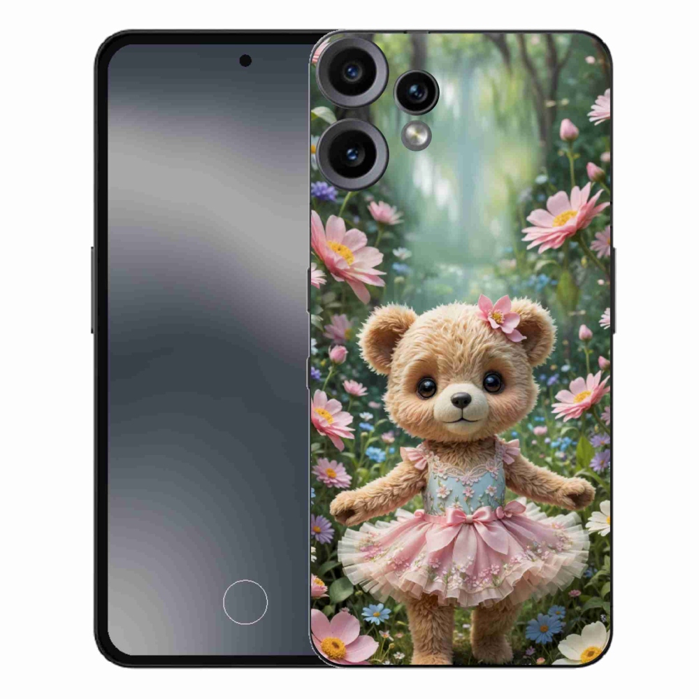 Zselés borítás mmCase a Nothing CMF Phone 2 Pro készülékhez - aranyos virágos mackó