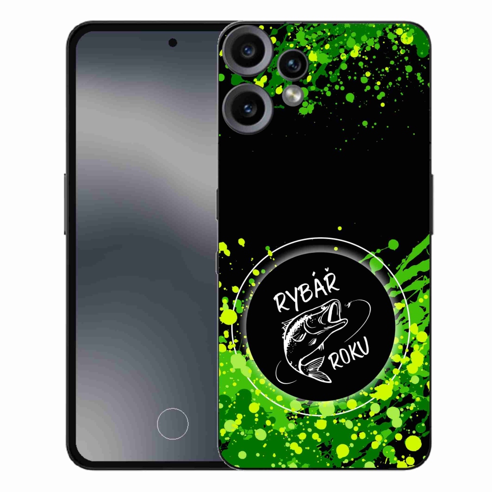 Zselés borító mmCase a Nothing CMF Phone 2 Pro készülékhez - Az év horgásza fekete háttérrel