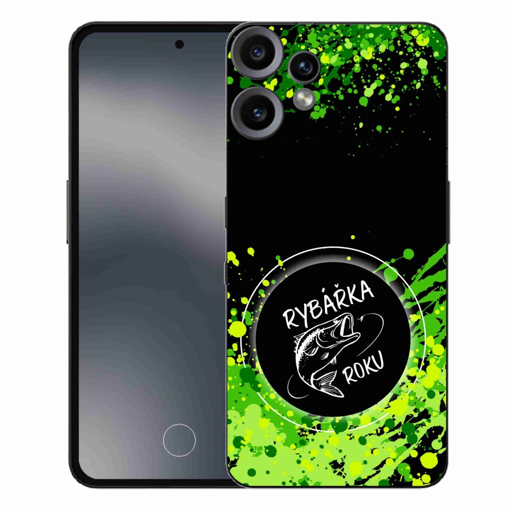 Zselés borító mmCase a Nothing CMF Phone 2 Pro készülékhez - Az év horgásza fekete háttérrel