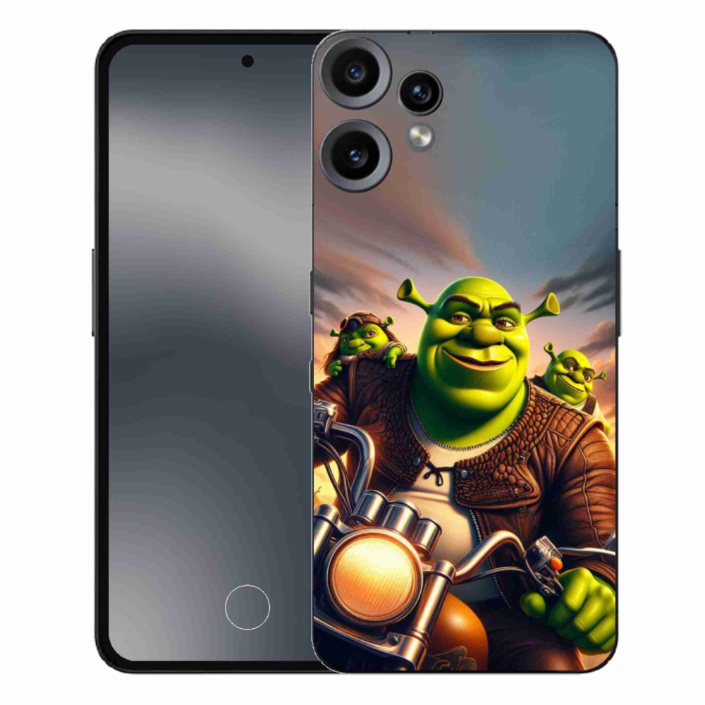 Zselés borítás mmCase a Nothing CMF Phone 2 Pro készülékhez - Shrek egy motorkerékpáron