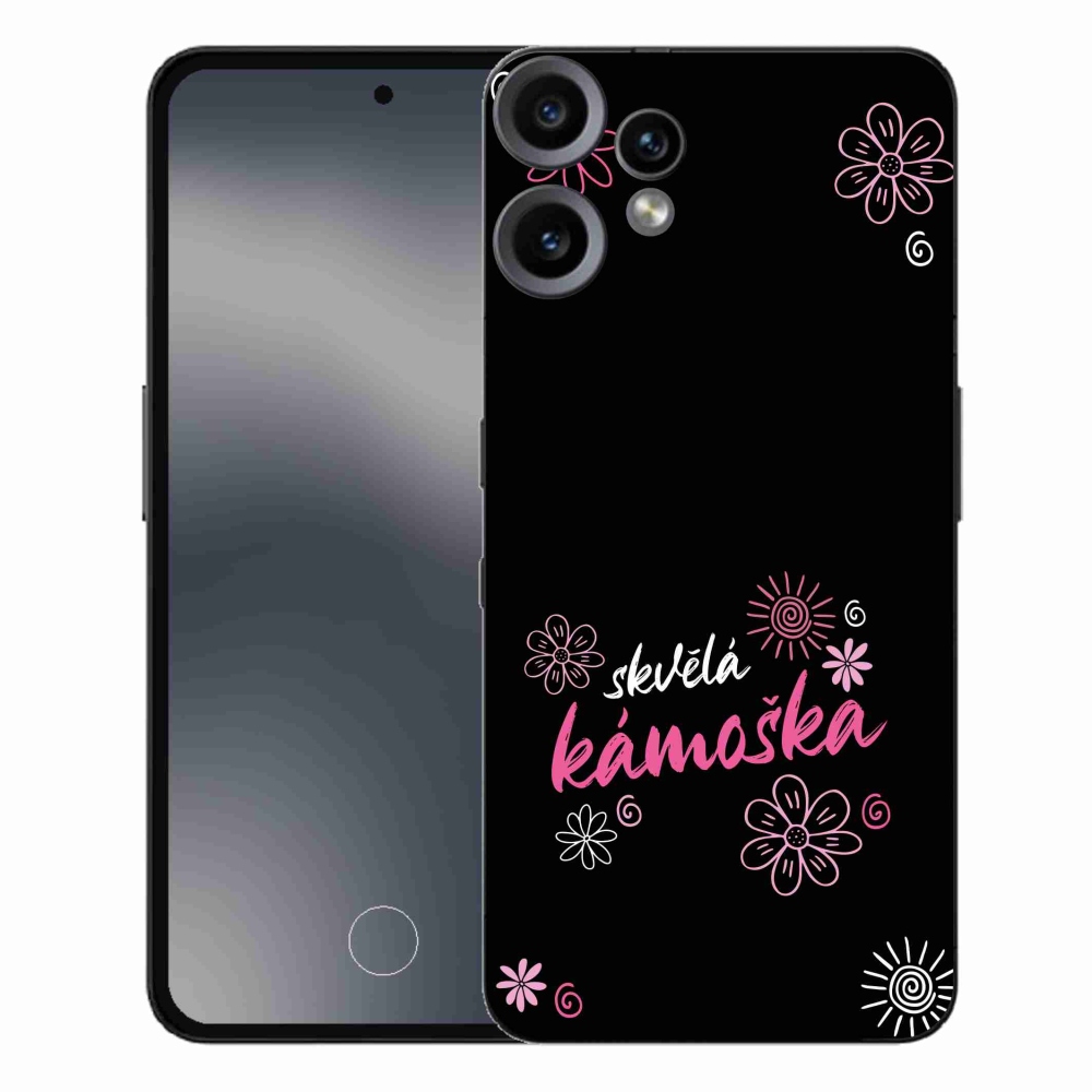 Zselés borítás mmCase a Nothing CMF Phone 2 Pro - nagyszerű haver fekete háttérrel